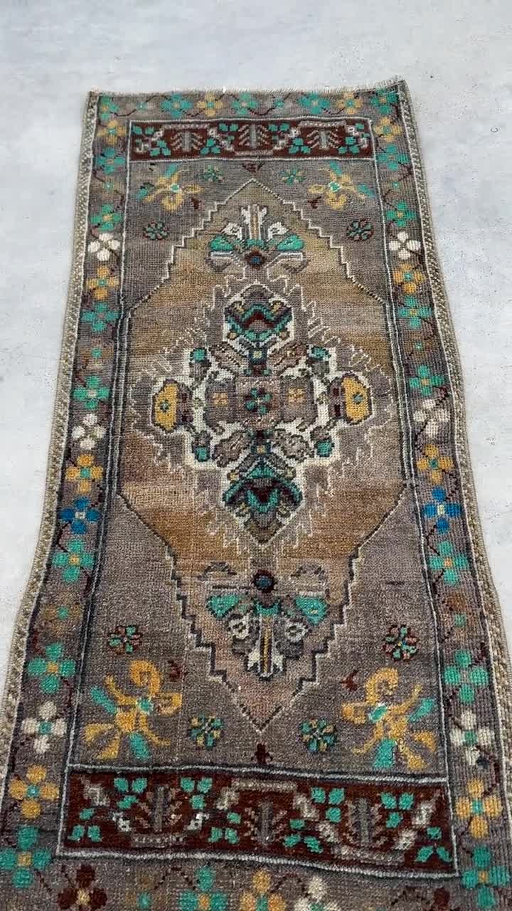 Small Turkish Rug 2x4 || sale Vintage Rug || FREE SHIPPING COST! || Anatolian Motifs Rug